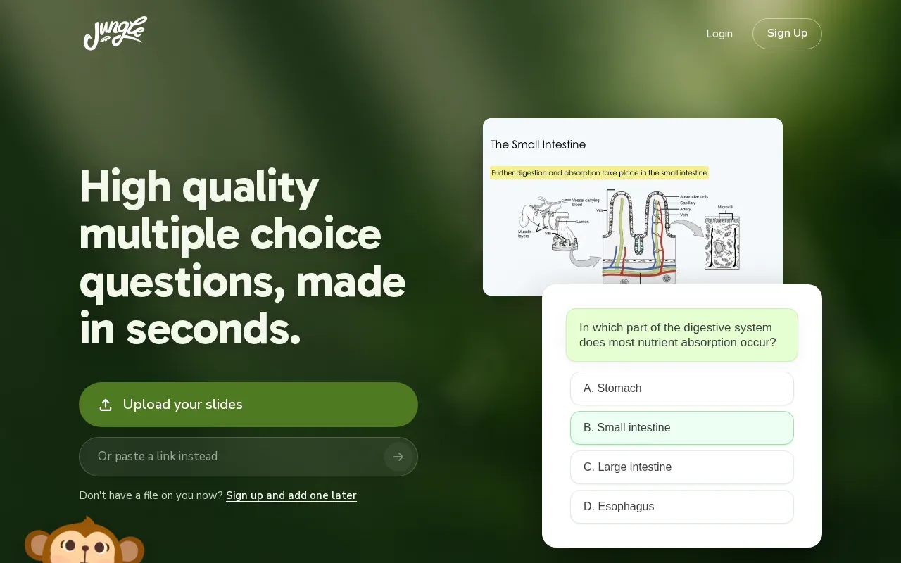 Screenshot of the Jungle website