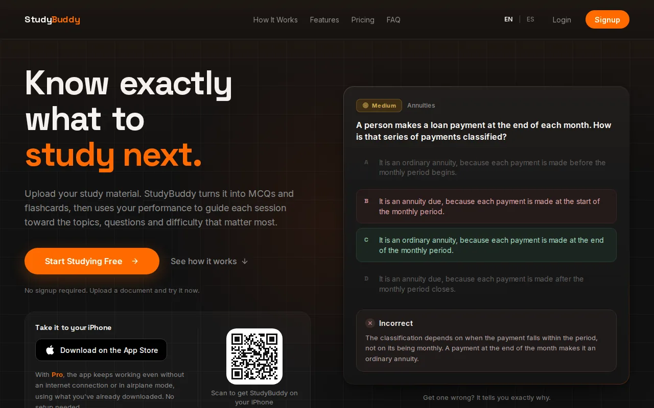 Screenshot of the Quizessa website