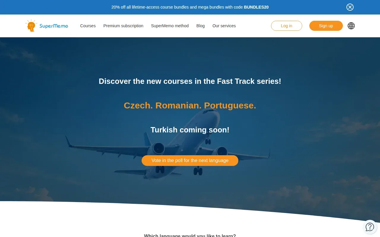 Screenshot of the SuperMemo website
