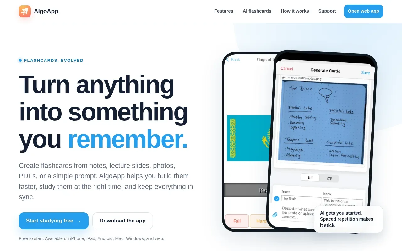 Screenshot of the AlgoApp website